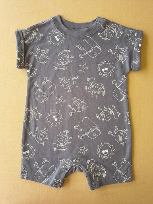 Playful cement Half romper