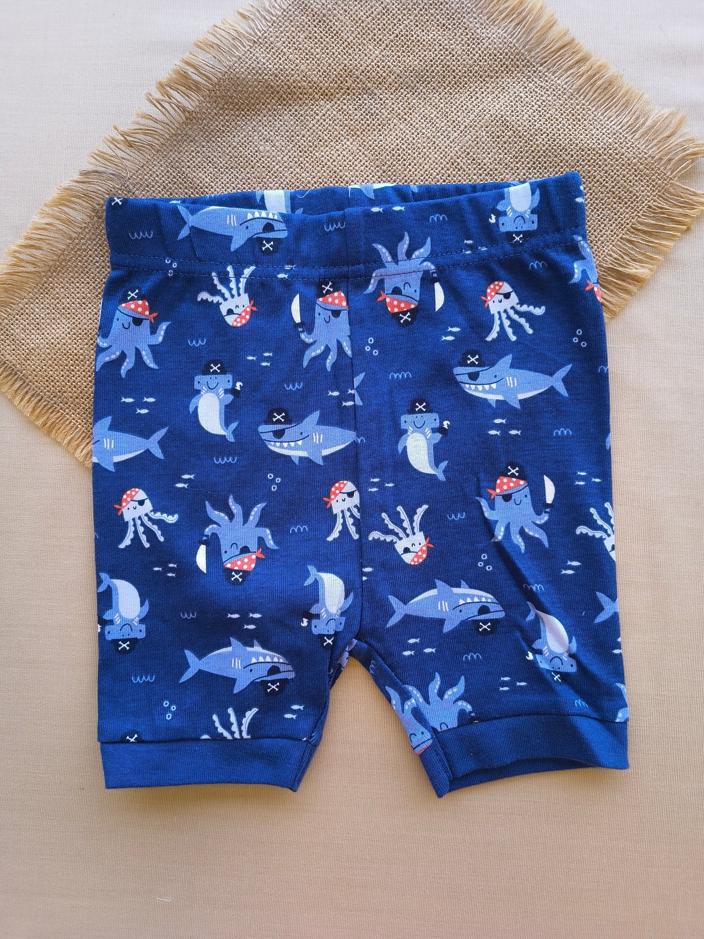 Blue whale cotton shorts