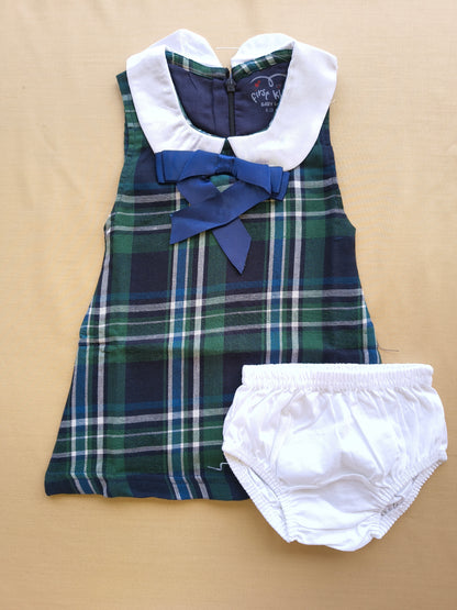 Classic plaid dress with bloomer