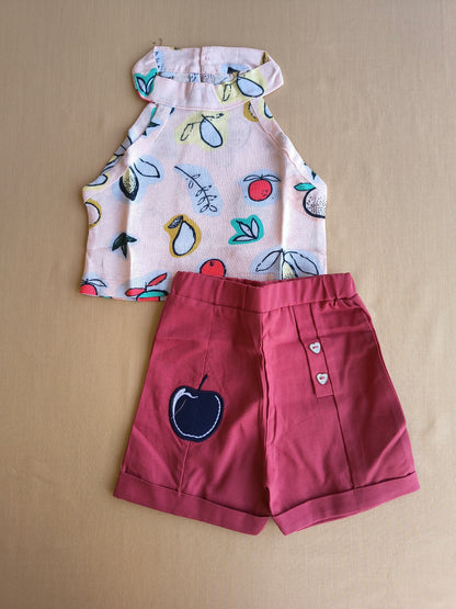 Fruit red halter set