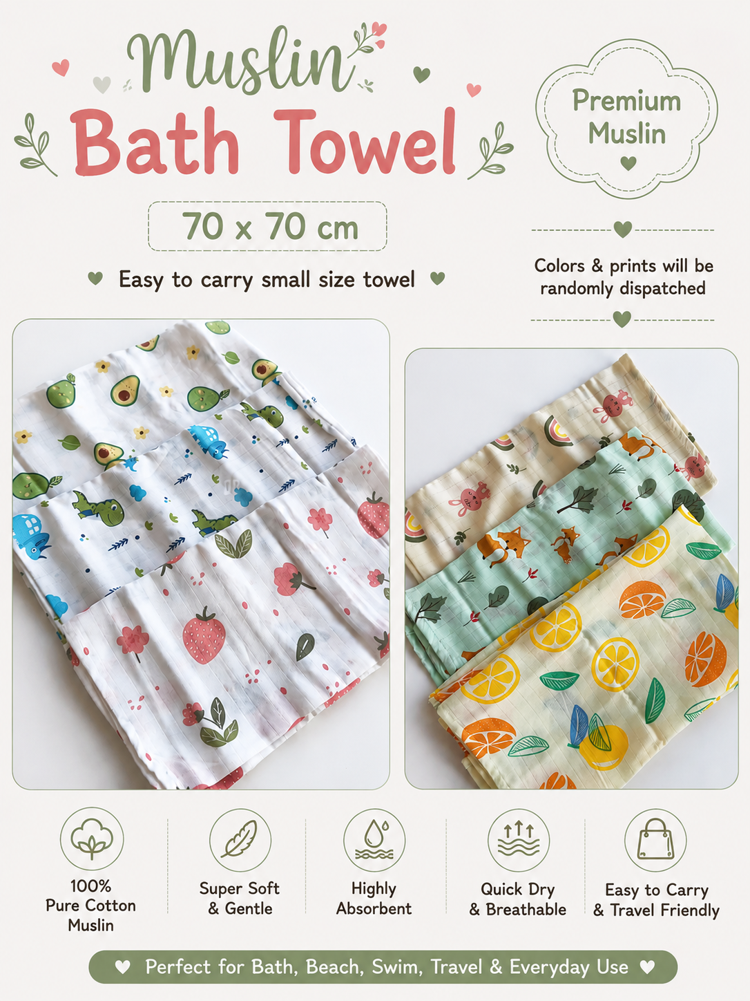Muslin Bath towels