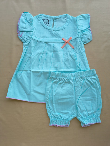 💯 cotton Blue baby set