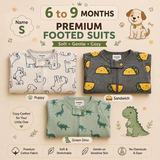 6 to 9 months foot closed suits