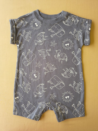 Playful cement Half romper