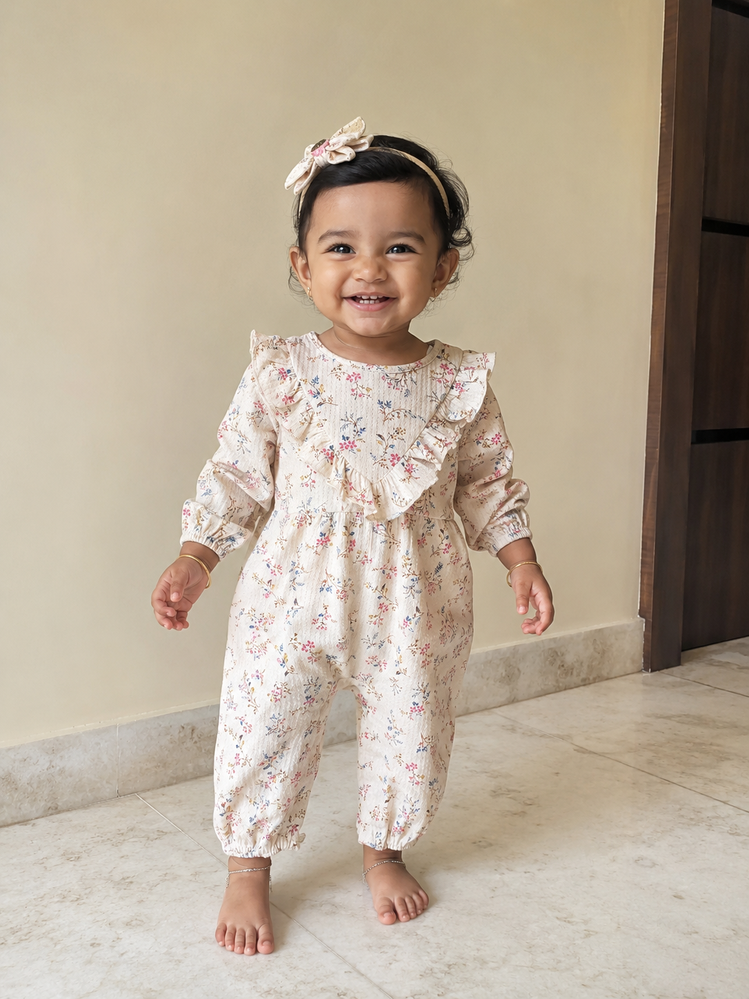Ruffle Floral romper dress