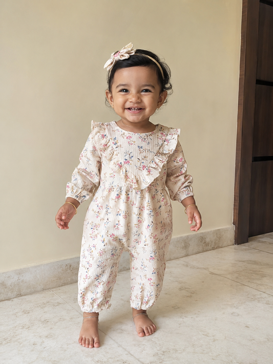 Ruffle Floral romper dress
