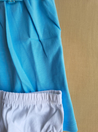 Blue bloomer top set