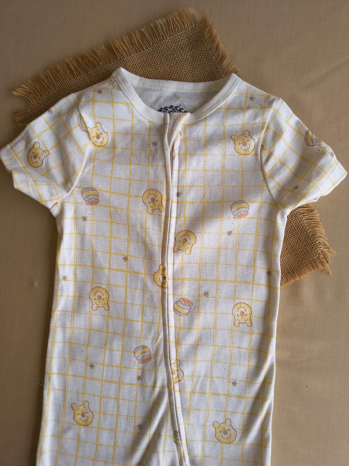 Sunny pooh check footless suits