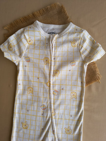 Sunny pooh check footless suits