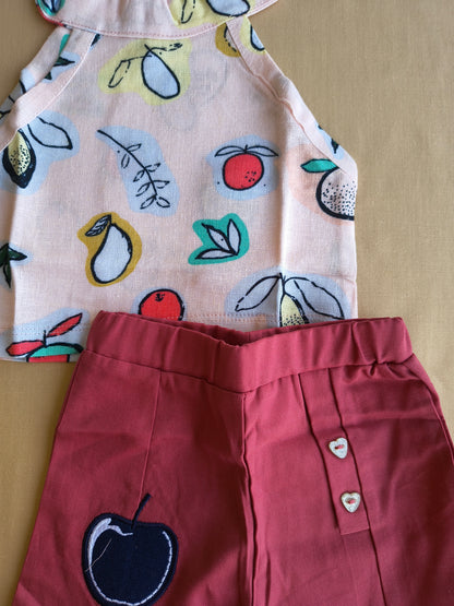 Fruit red halter set