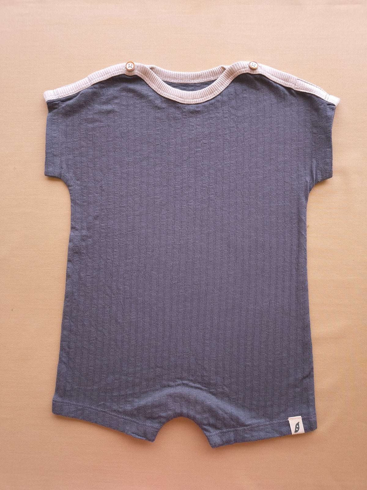 Grey ribbed soft half romper