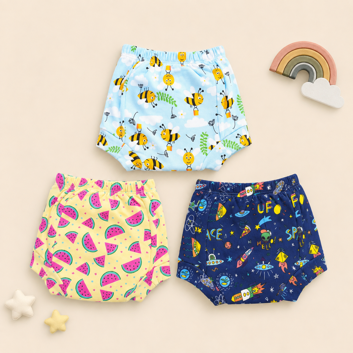 Pack of 3 cloth diapers