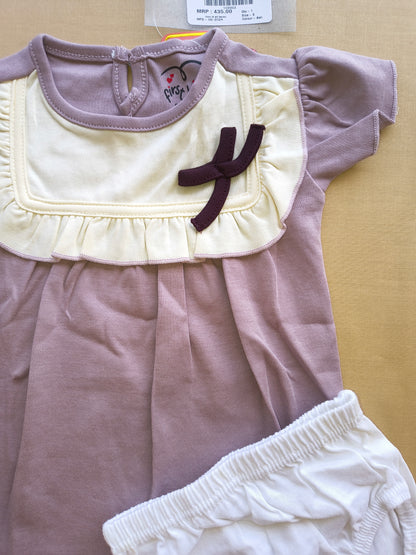 Mauve cream Frock and bloomer
