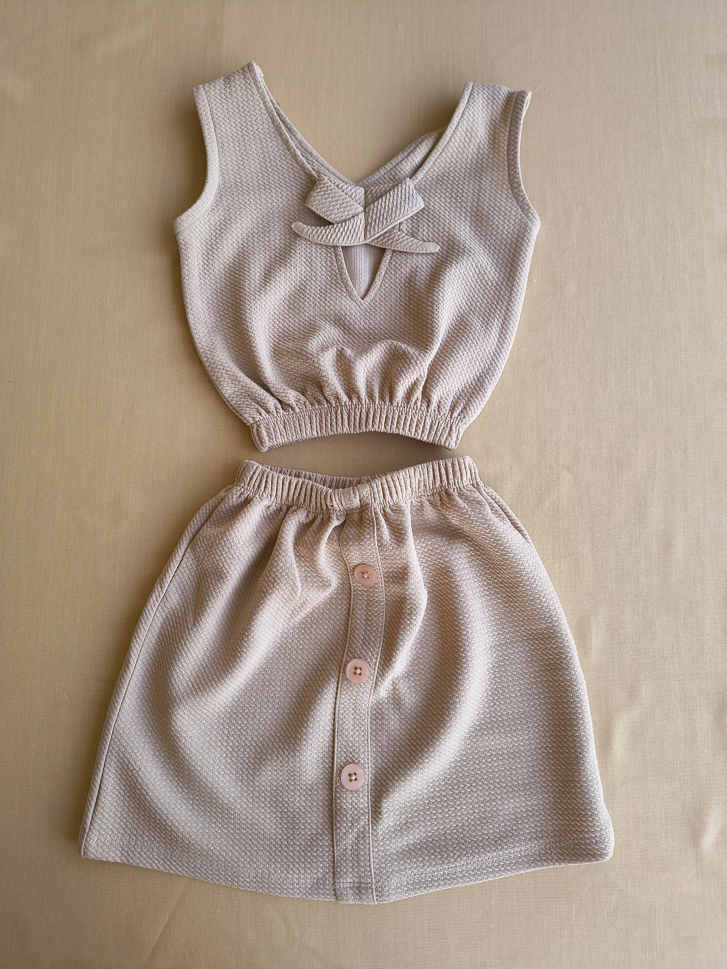 Oat textured Skirt set