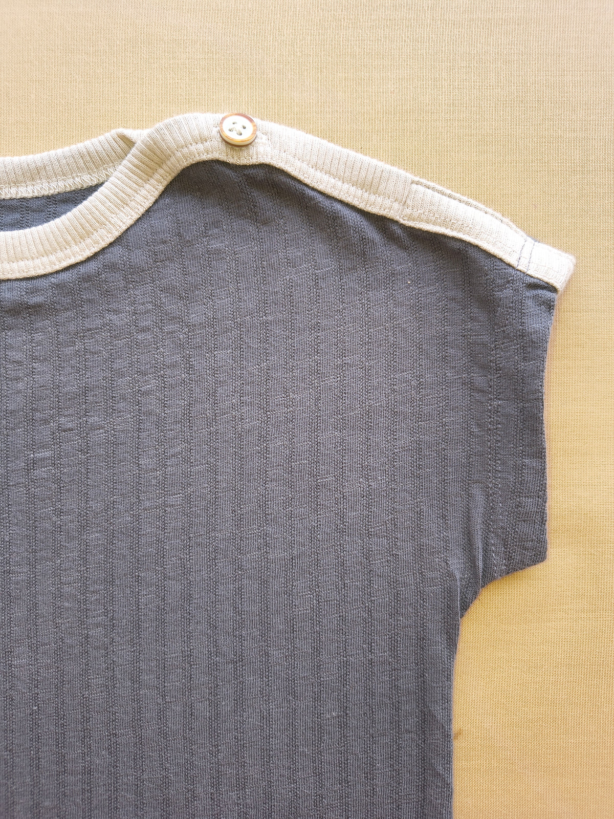 Grey ribbed soft half romper