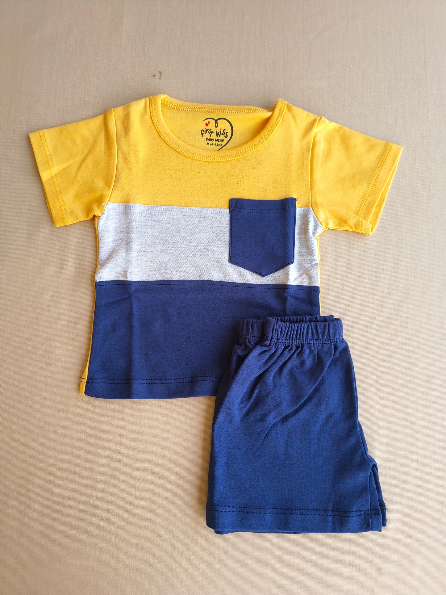 Color Block pocket cotton set