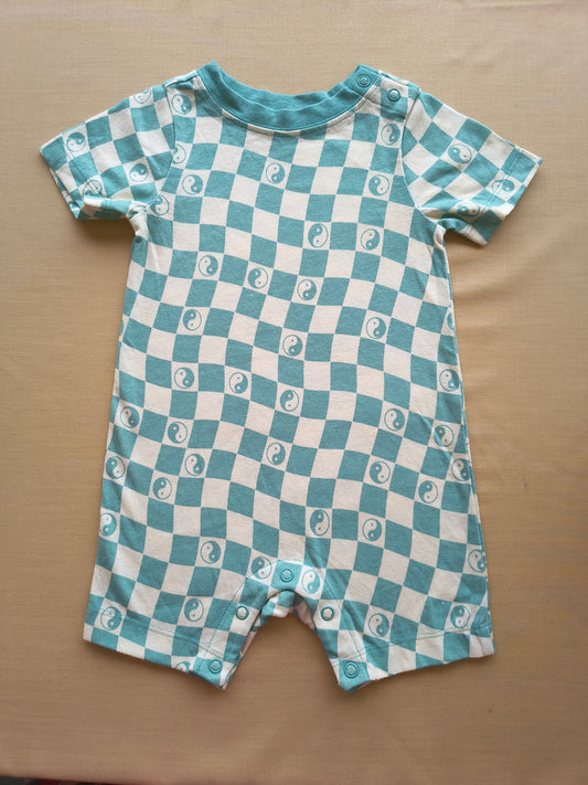 Cyan checks Half romper