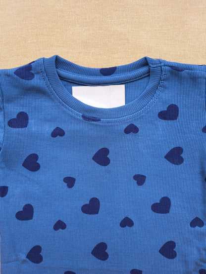 Blue heart pants set