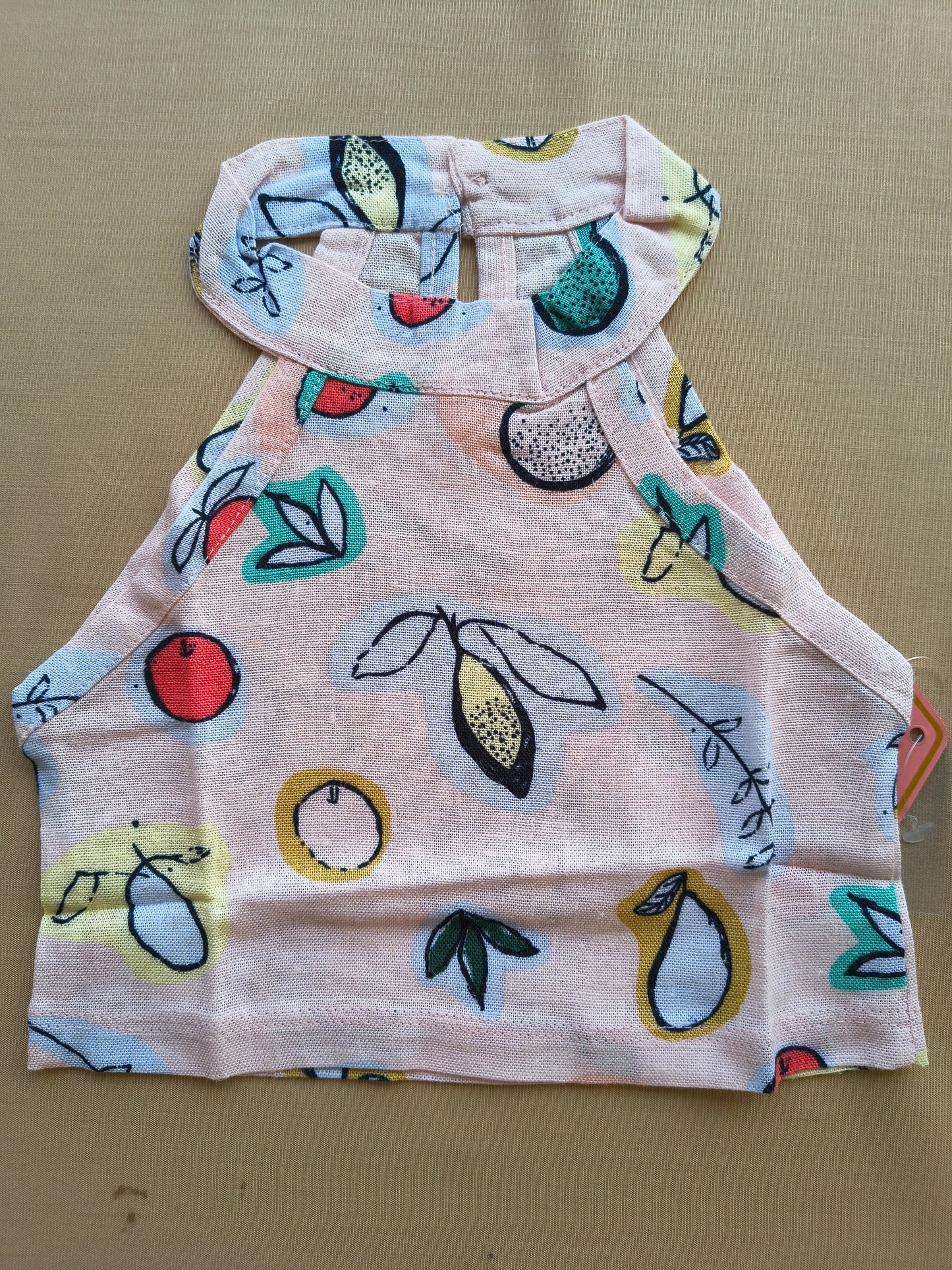 Fruity Halter Navy cotton set