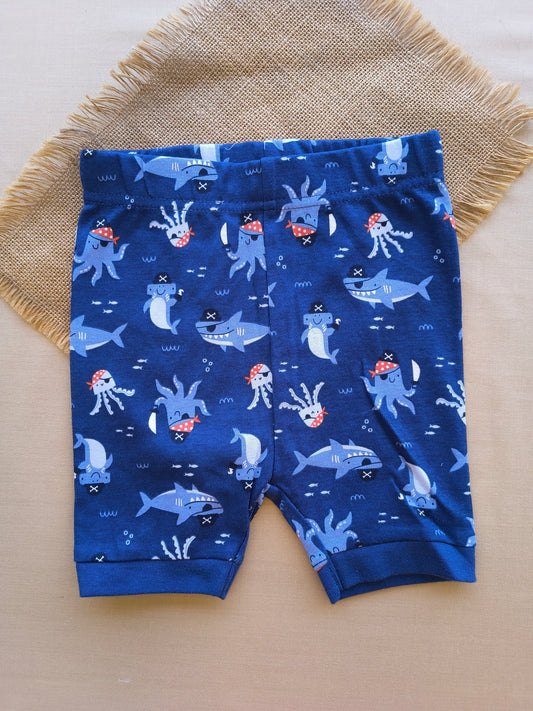 Blue whale cotton shorts
