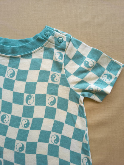 Cyan checks Half romper
