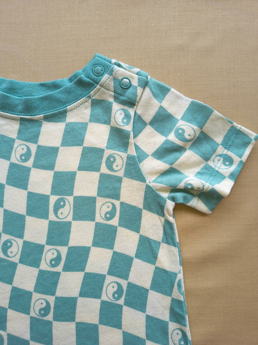 Cyan checks Half romper