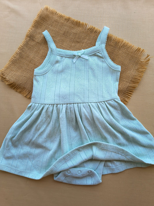 Green ♏ spaghetti frock romper