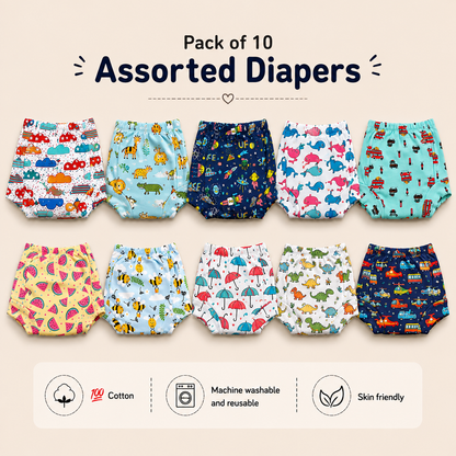 Pack of 10 cloth diapers